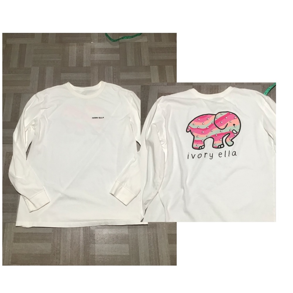 -Ivory Ella white long sleeve tee. Small